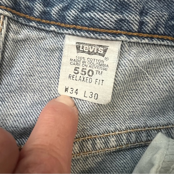Vintage Y2K 2000 Levi’s 550 Classic Relaxed Fit Size 34 Medium Wash - Picture 5 of 7
